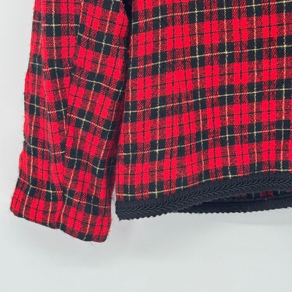 Pendleton VTG Wool Blazer Red Black Plaid Gold Button Blazer Size 8 Clueless - Picture 7 of 9
